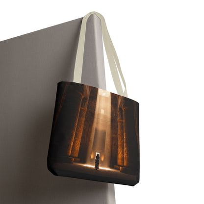 Mystic Temple Tote Bag — Ancient Light &amp; Symbolic Wheel AOP Tote