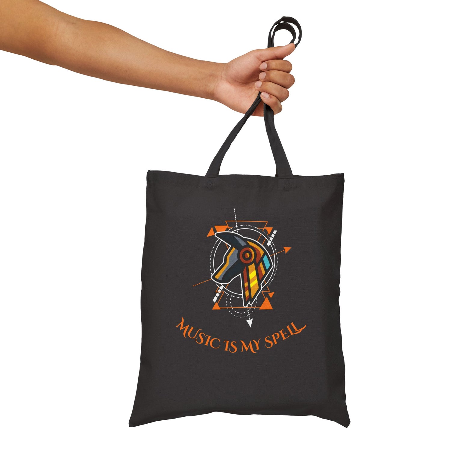 Canvas Tote Bag — Geometric Musical Horse &amp; Intricate Mandala Horse Art