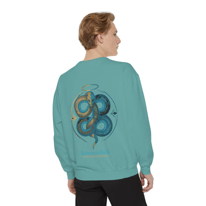 Snake Emblem Sweatshirt — "Reborn to Rule" Graphic Crewneck