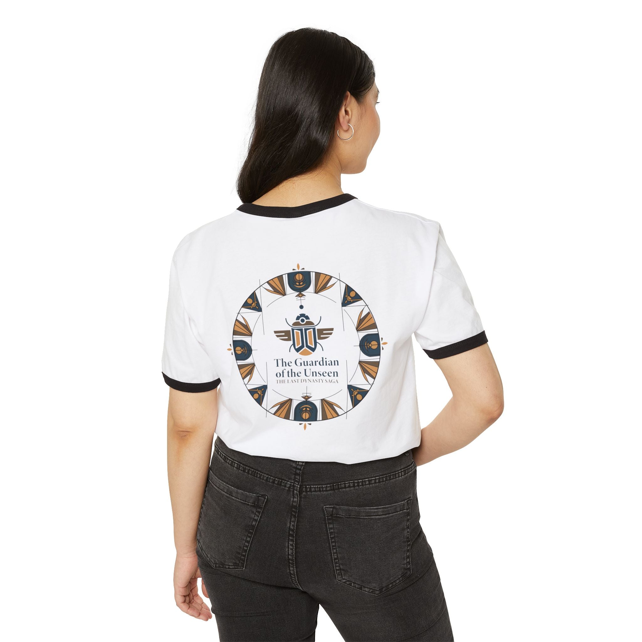 Ringer T-Shirt — "The Throne Awaits" Fantasy Sword Crest Tee
