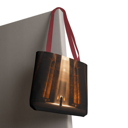 Mystic Temple Tote Bag — Ancient Light &amp; Symbolic Wheel AOP Tote
