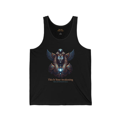Egyptian Scarab &amp; Eye Tank Top — "This Is Your Awakening" Spiritual Graphic Tank