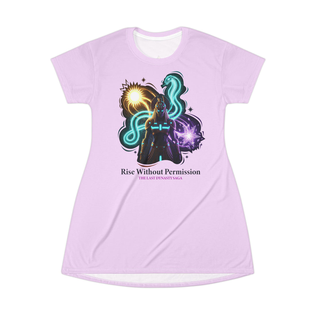 Rise Without Permission T‑Shirt Dress — Empowerment Graphic AOP Dress