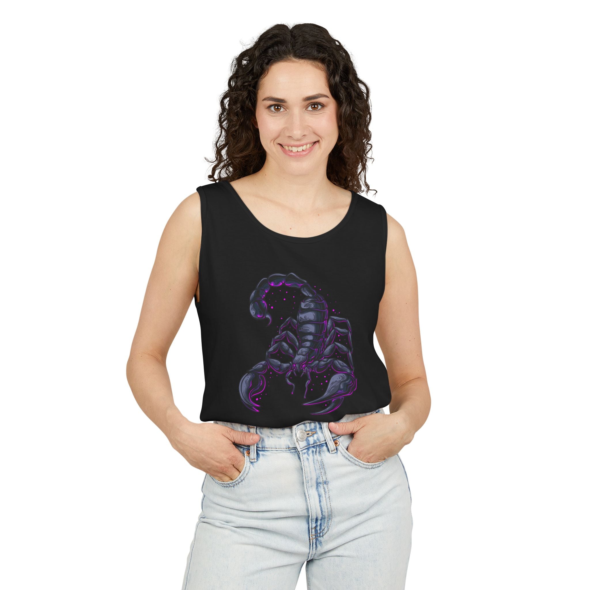Scorpion Graphic Tank Top — Dark Cosmic Scorpion Art