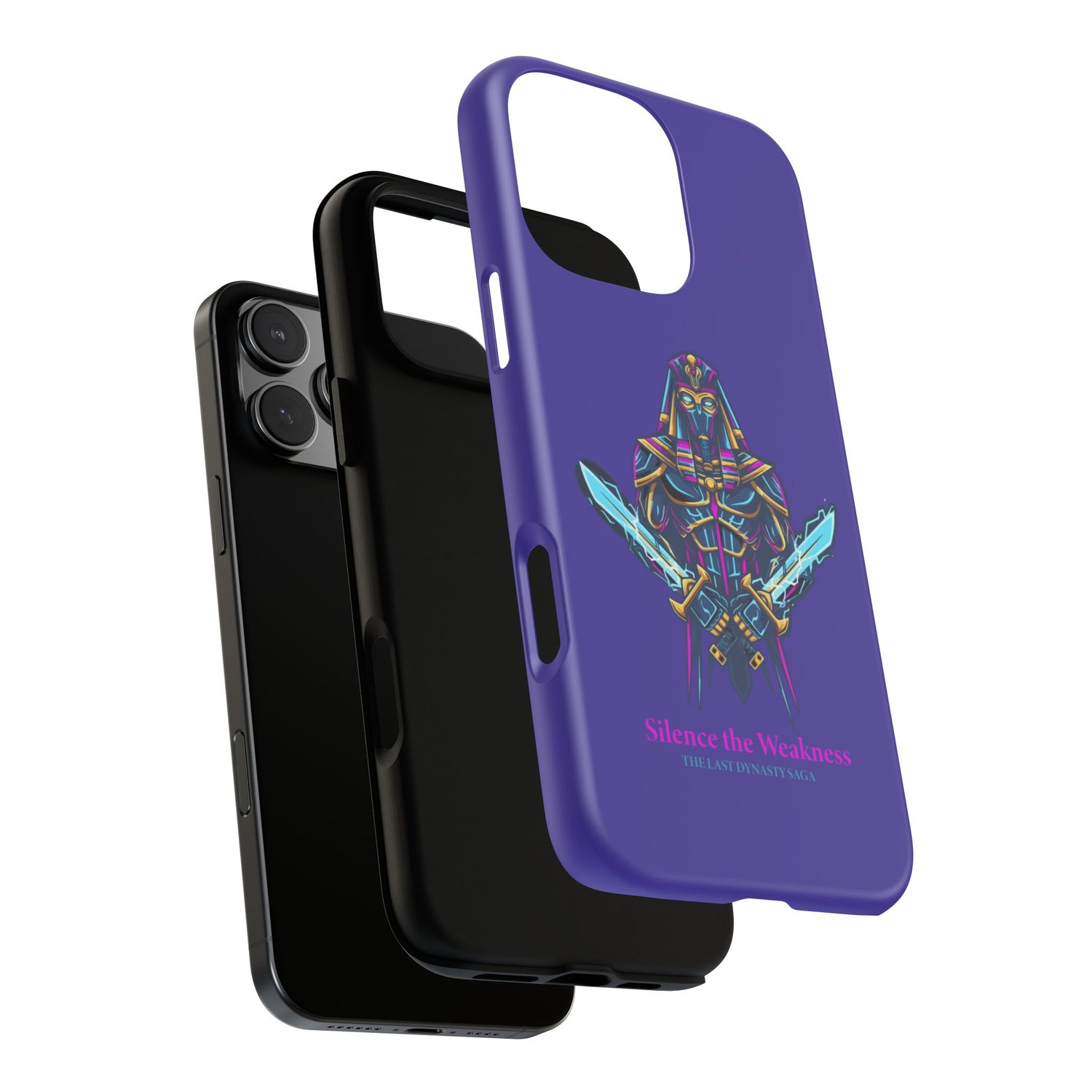 Phone Case — Neon Pharaoh Dual Swords "Silence the Weakness"