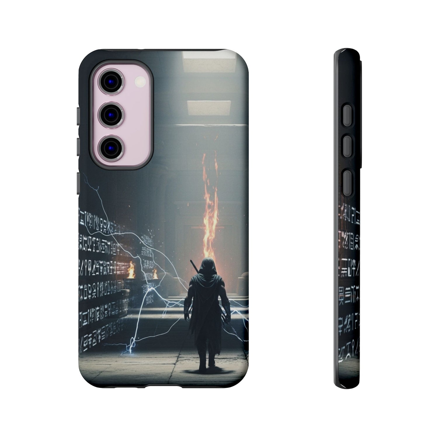 Phone Case - Cybermage Silhouette with Lightning Spell