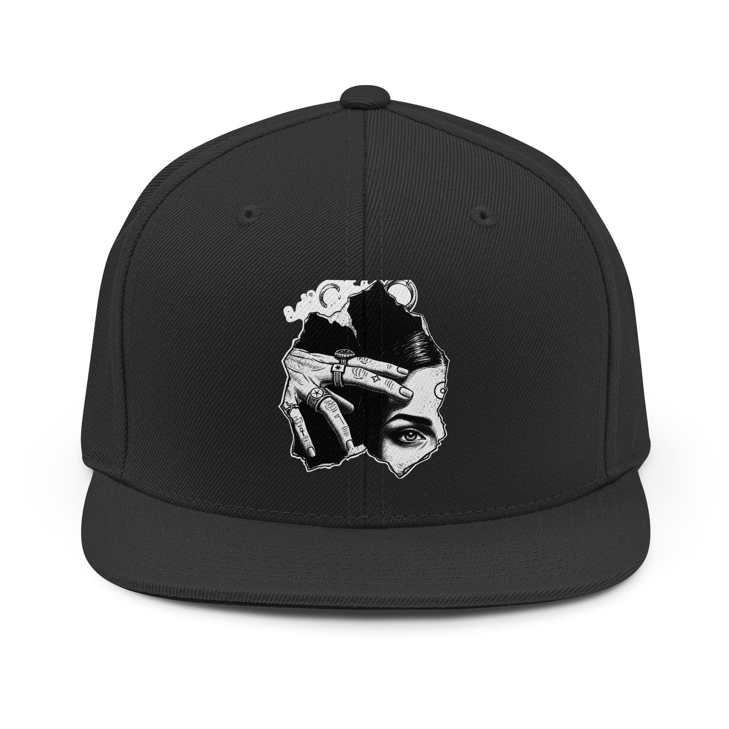 Snapback Hat — Noir Hand &amp; Eye SIGIL Graphic Snapback