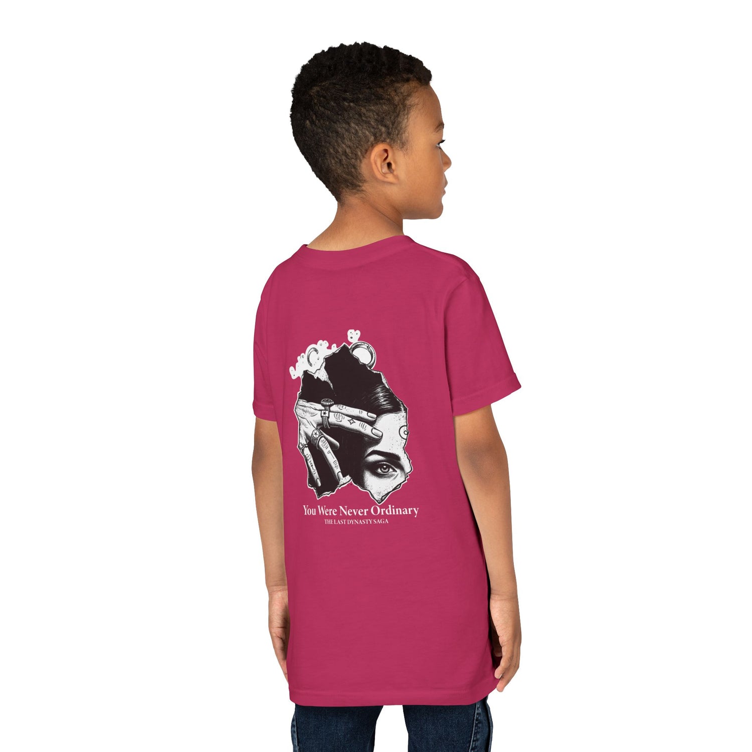 Youth Graphic Tee — THE SAGA Compass &amp; Abstract Hero&