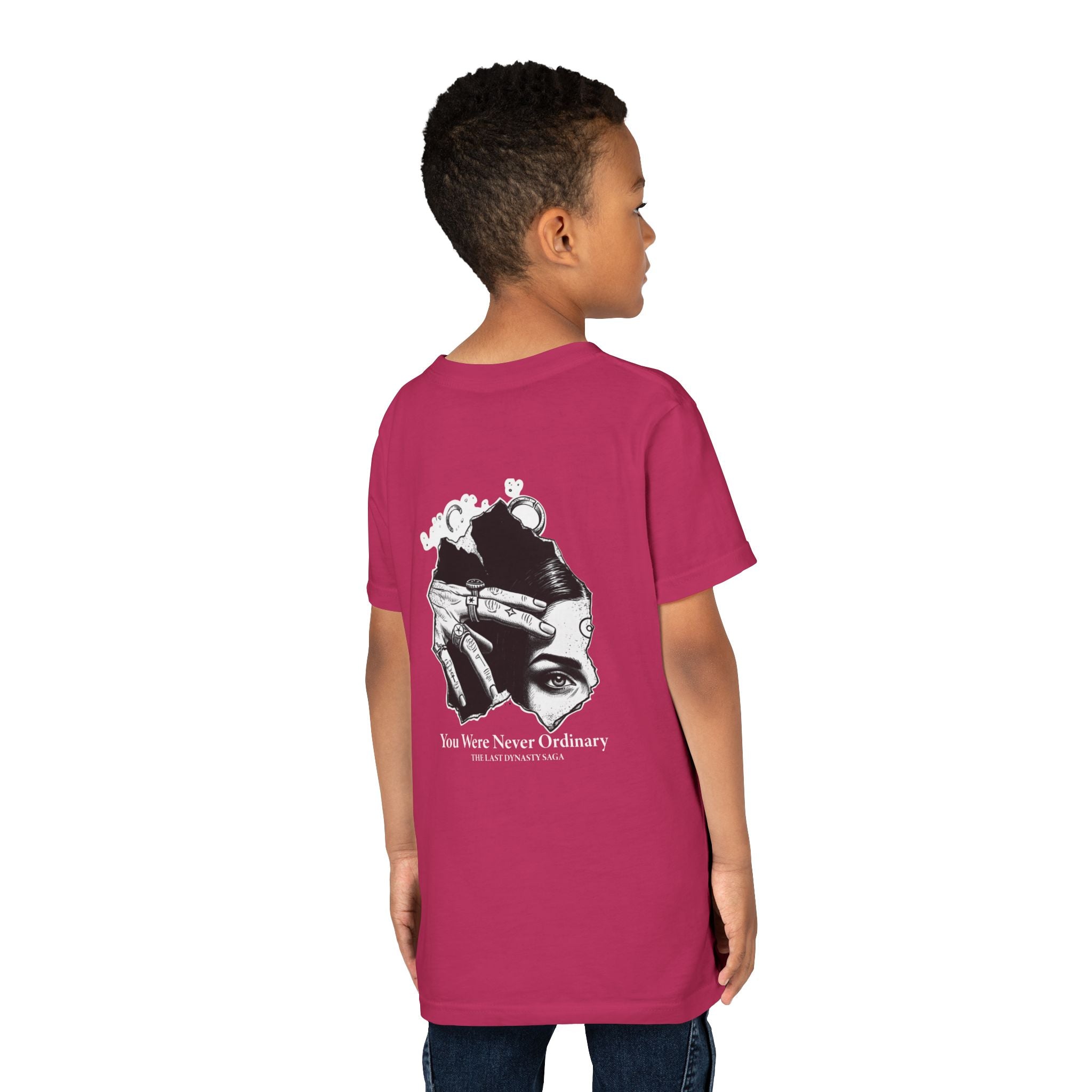 Youth Graphic Tee — THE SAGA Compass &amp; Abstract Hero&