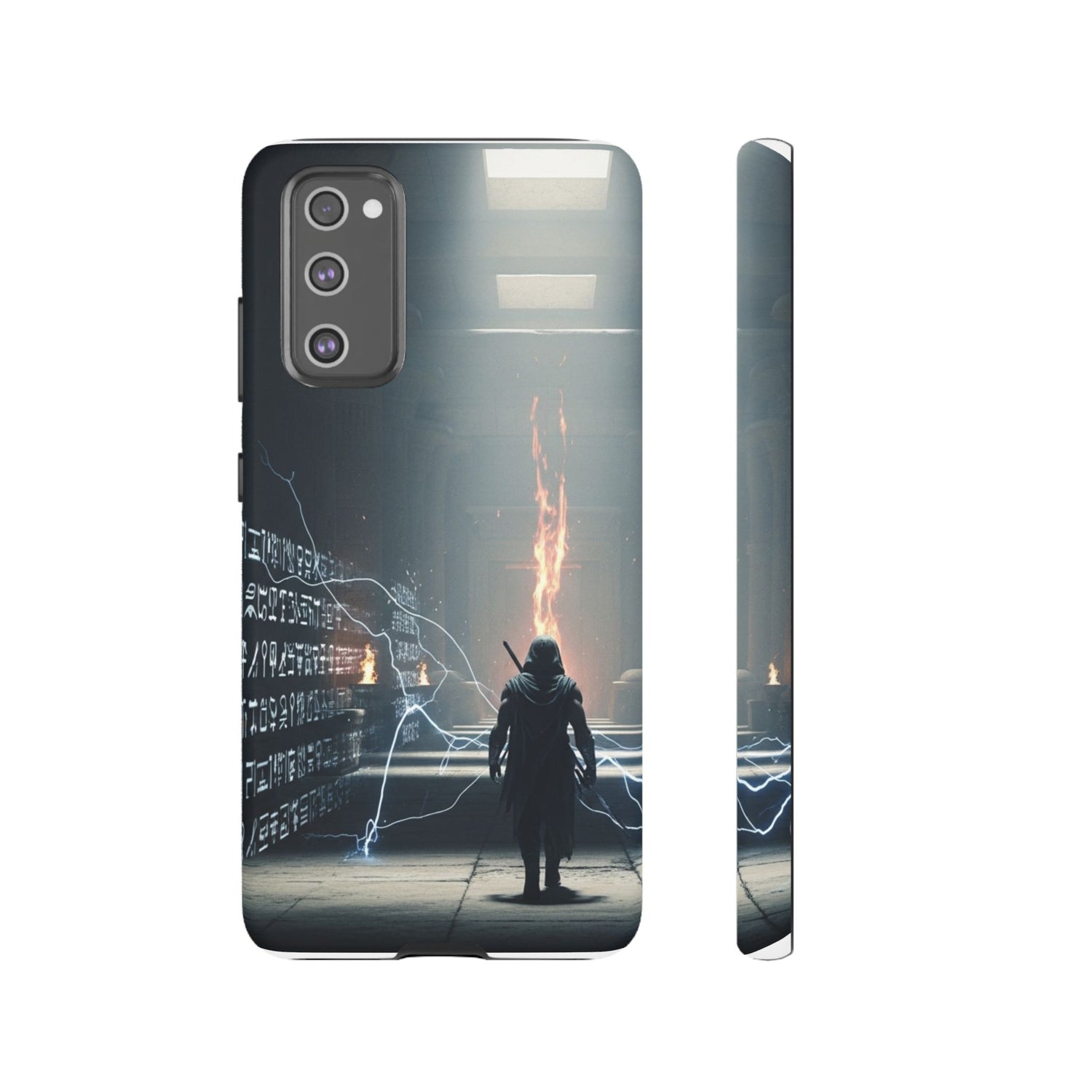 Phone Case - Cybermage Silhouette with Lightning Spell