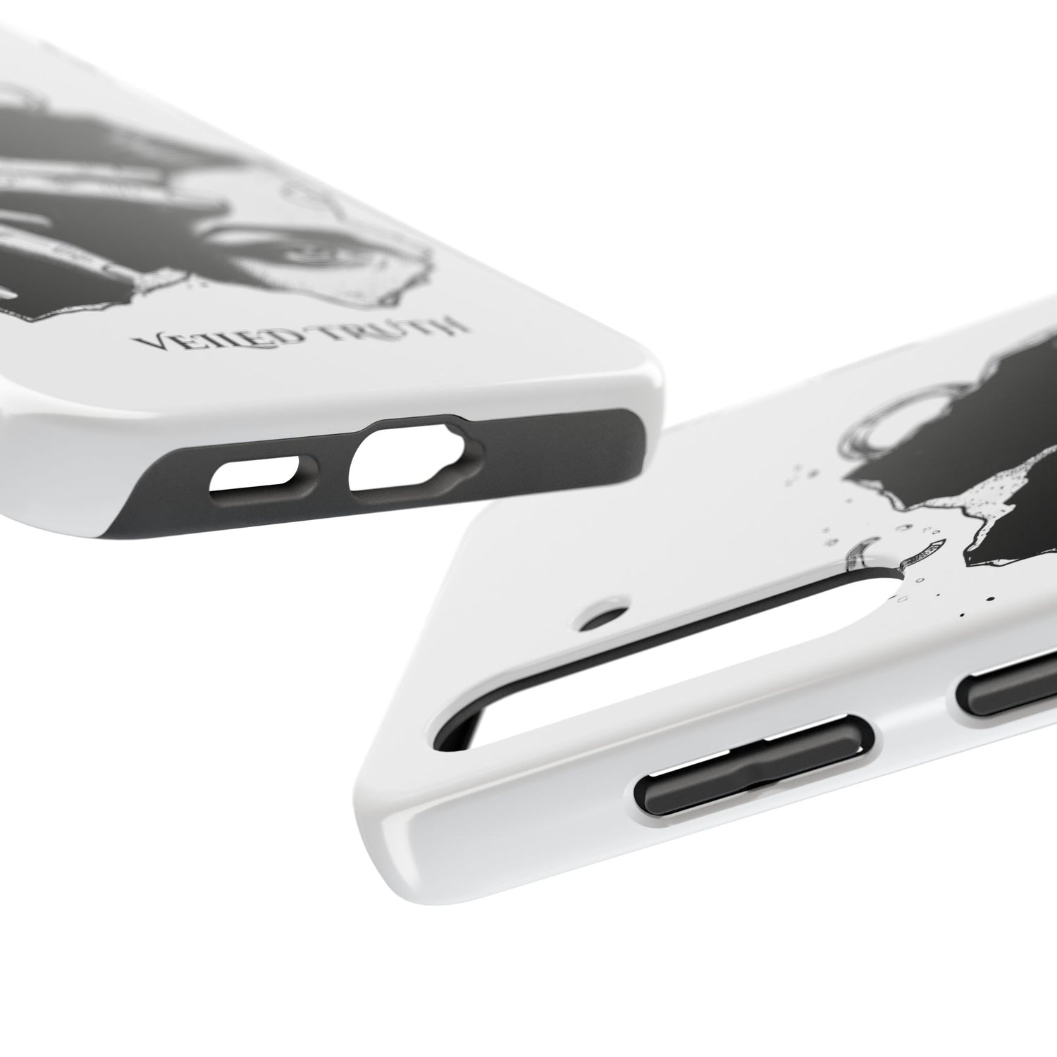 Tough Phone Case — Veiled Truth Black &amp; White Mystic Illustration