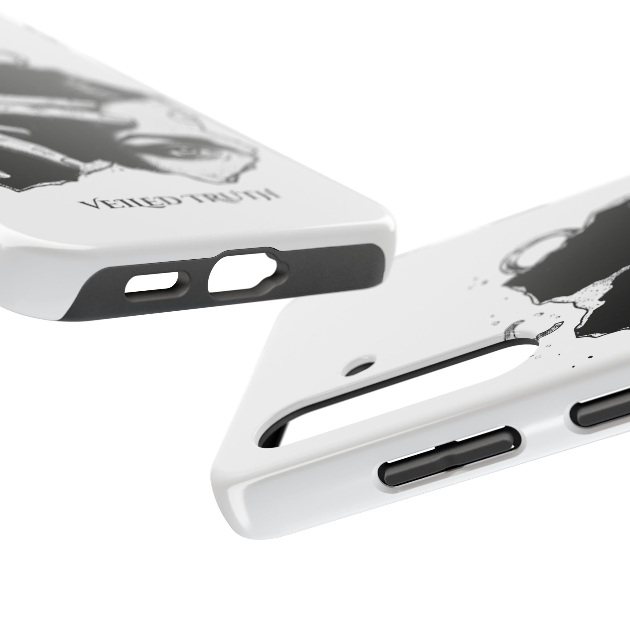 Tough Phone Case — Veiled Truth Black &amp; White Mystic Illustration