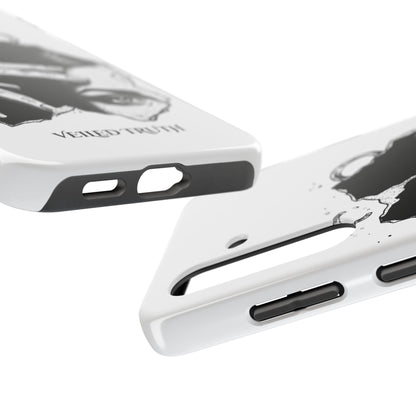 Tough Phone Case — Veiled Truth Black &amp; White Mystic Illustration