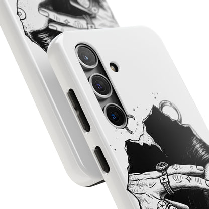 Tough Phone Case — Veiled Truth Black &amp; White Mystic Illustration