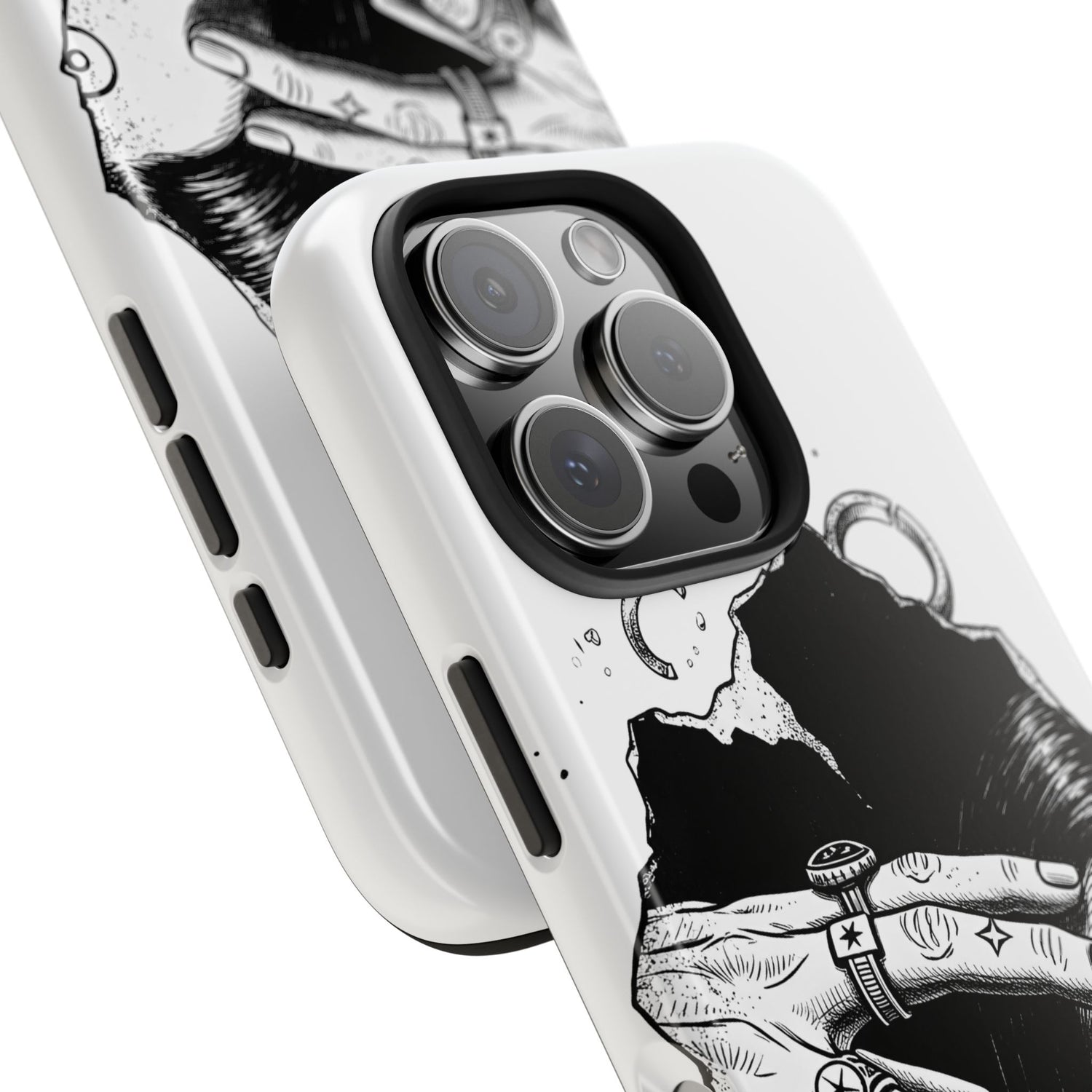 Tough Phone Case — Veiled Truth Black &amp; White Mystic Illustration