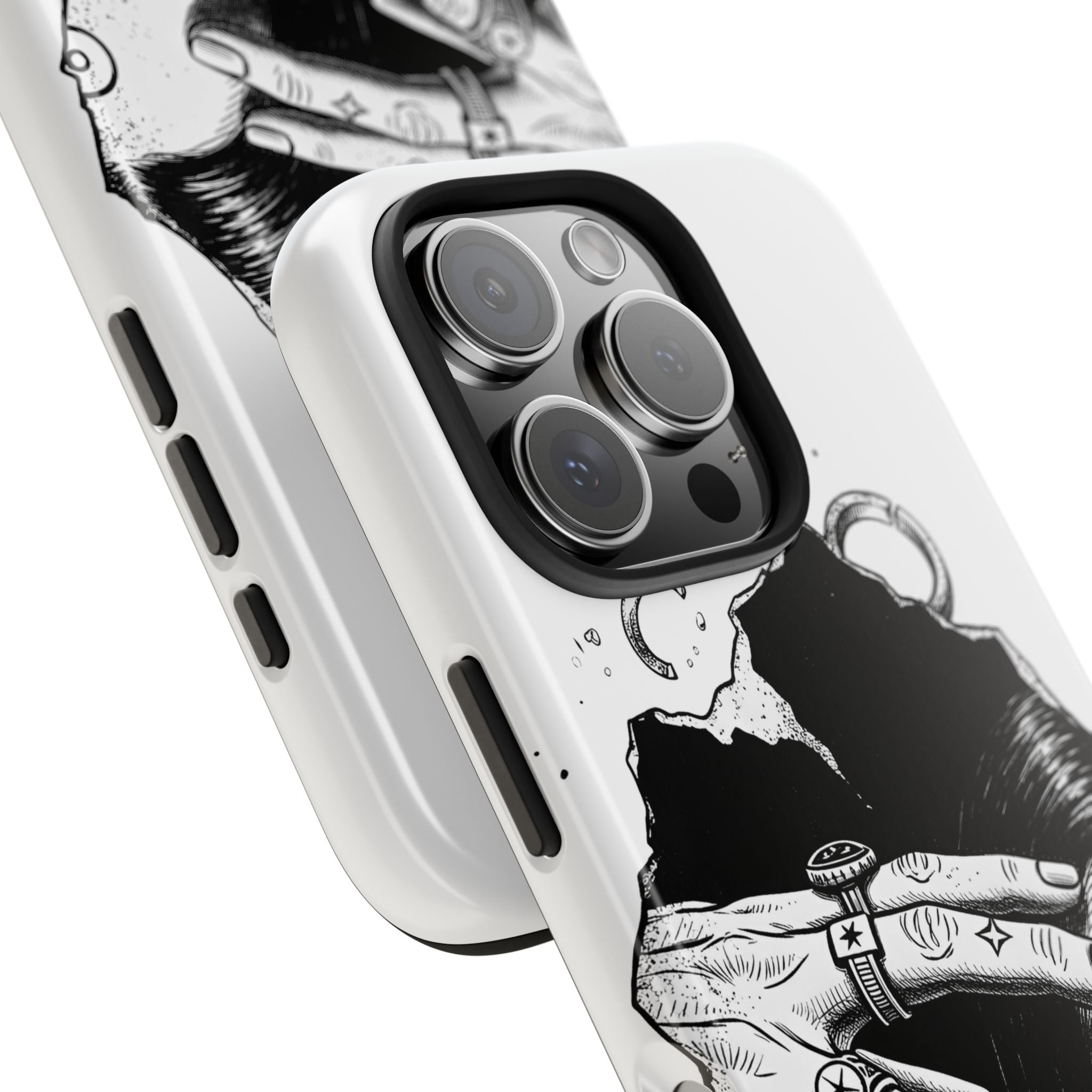 Tough Phone Case — Veiled Truth Black &amp; White Mystic Illustration