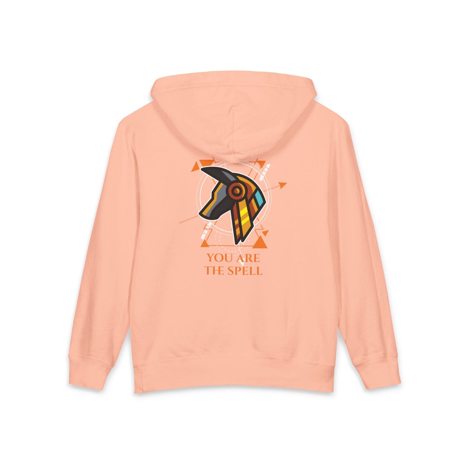 The SAGA Compass with a Spell Youth Hoodie — Geometric Anubis Design "You Are The Spell"