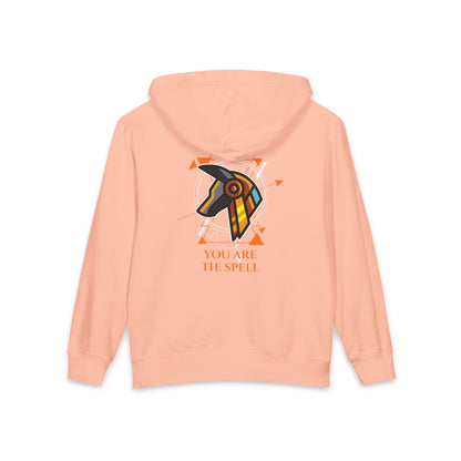 The SAGA Compass with a Spell Youth Hoodie — Geometric Anubis Design "You Are The Spell"