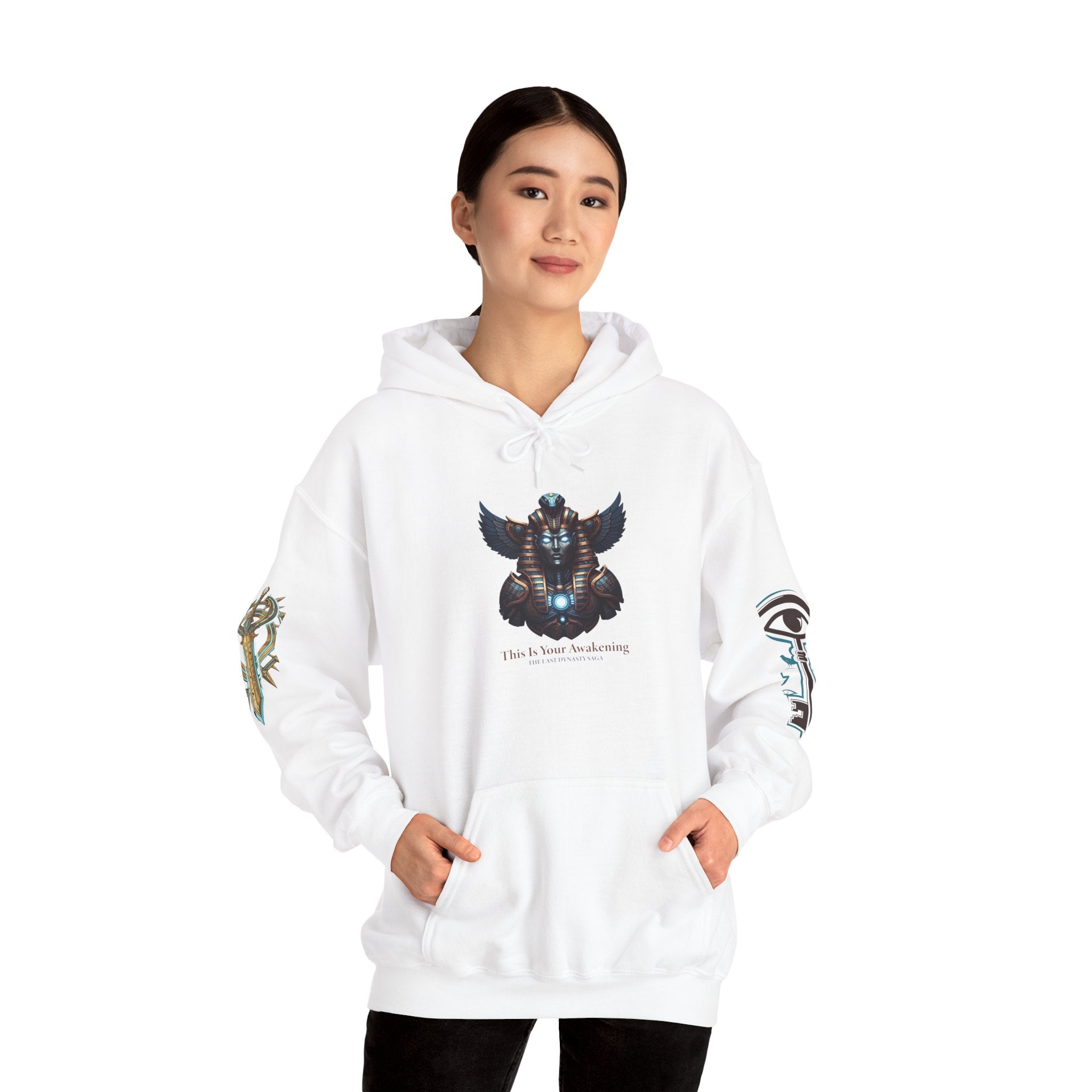 Rune Key Crest Hoodie — Fantasy Key &amp; Winged Emblem Graphic Hoodie