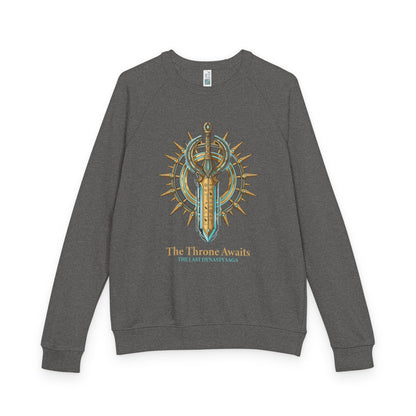 Fantasy Sword Crewneck — "The Throne Awaits" Raglan Sweatshirt