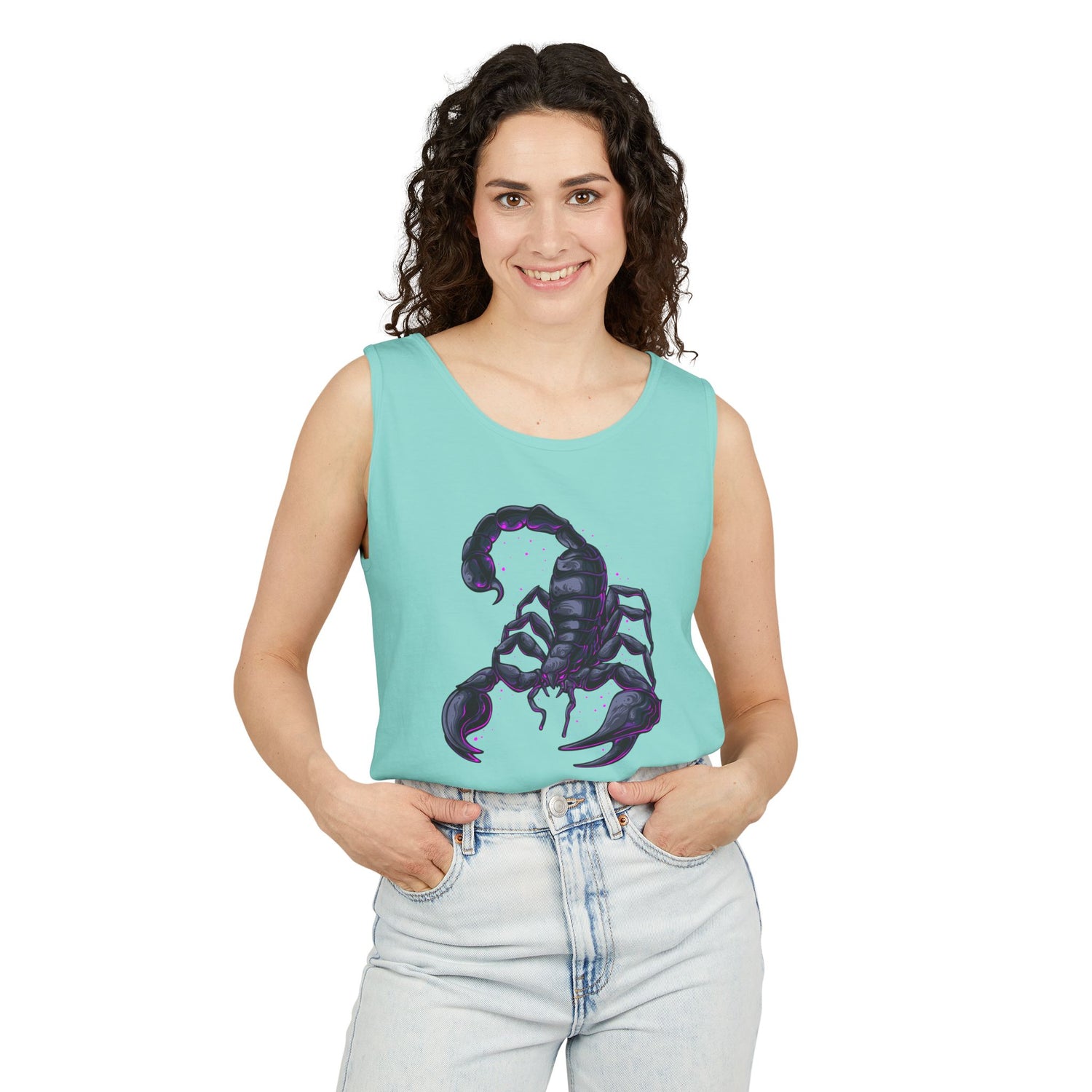 Scorpion Graphic Tank Top — Dark Cosmic Scorpion Art