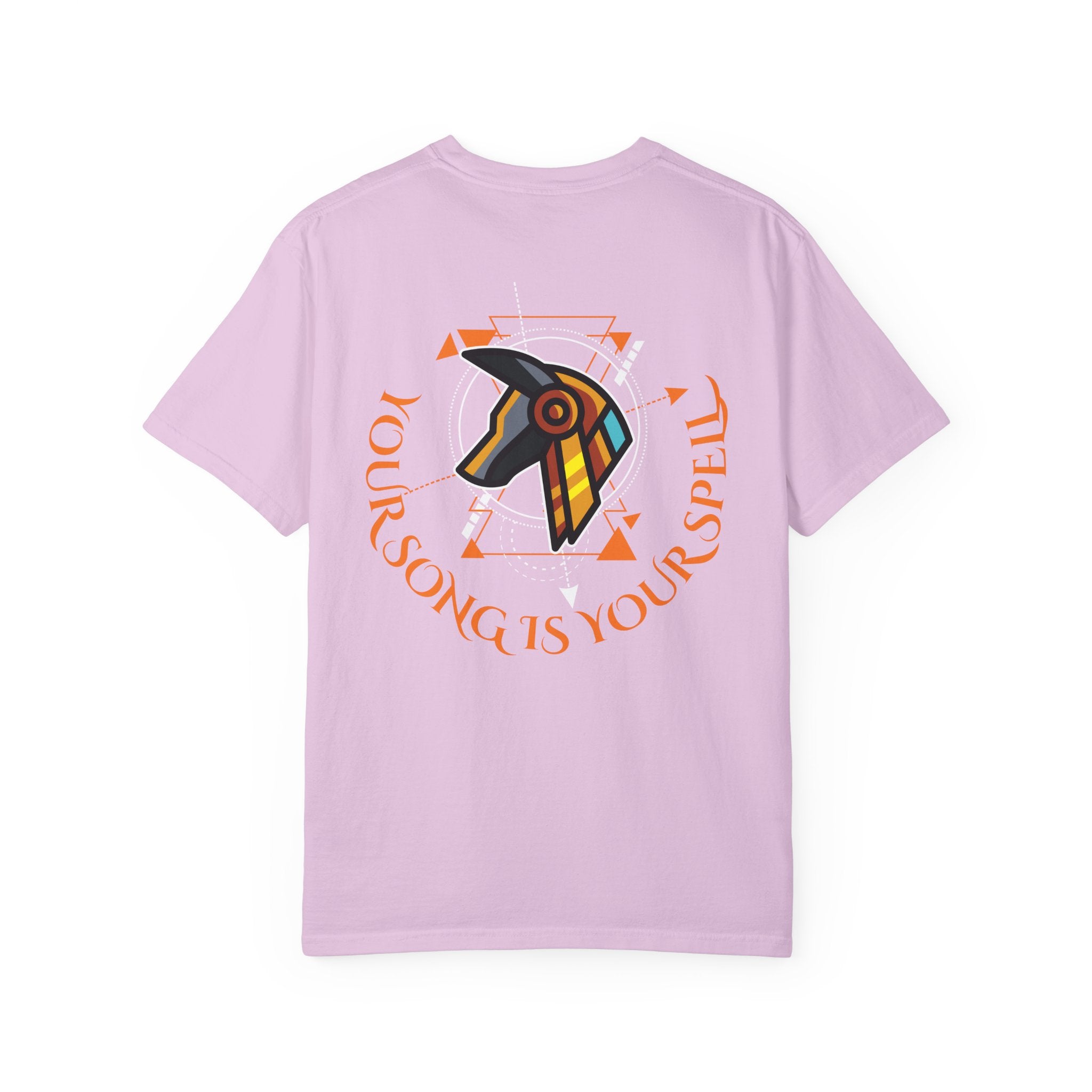 Rise With No Permission T-Shirt — Anubis Helmet Graphic Tee (“Your Song Is Your Spell”)