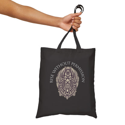 Canvas Tote Bag — Geometric Musical Horse &amp; Intricate Mandala Horse Art