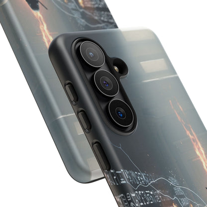 Phone Case - Cybermage Silhouette with Lightning Spell