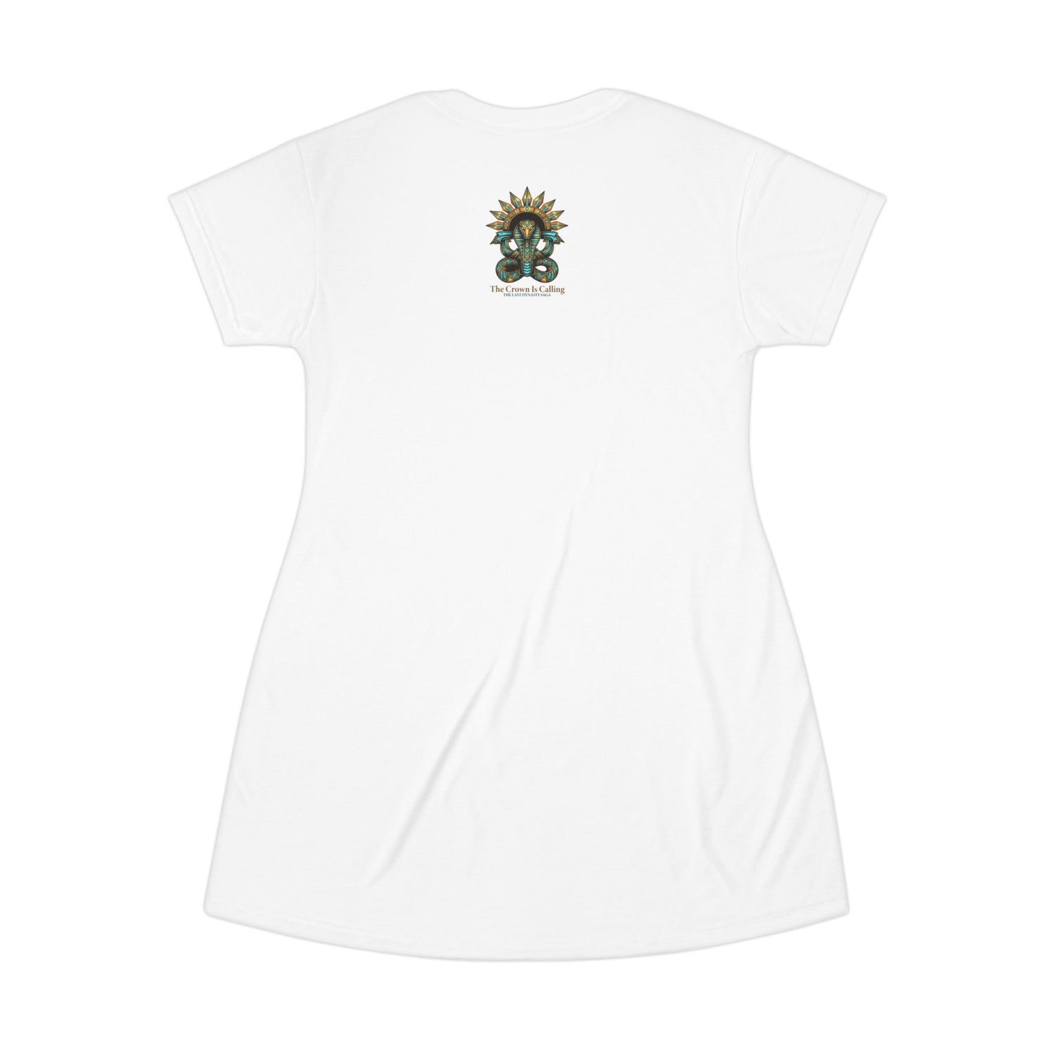 Saga Temple T-Shirt Dress — Dramatic Sunbeam Shrine Graphic