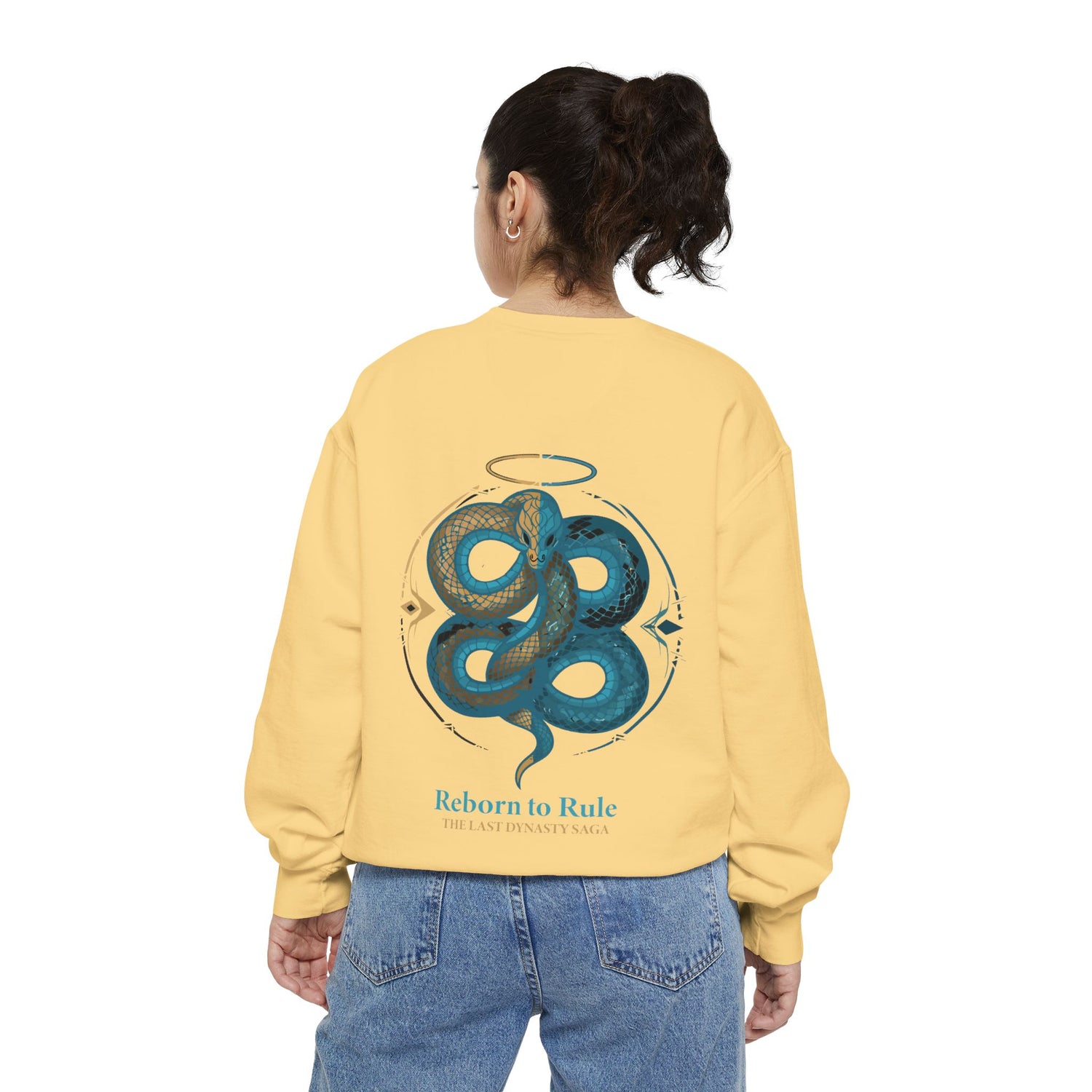 Snake Emblem Sweatshirt — "Reborn to Rule" Graphic Crewneck