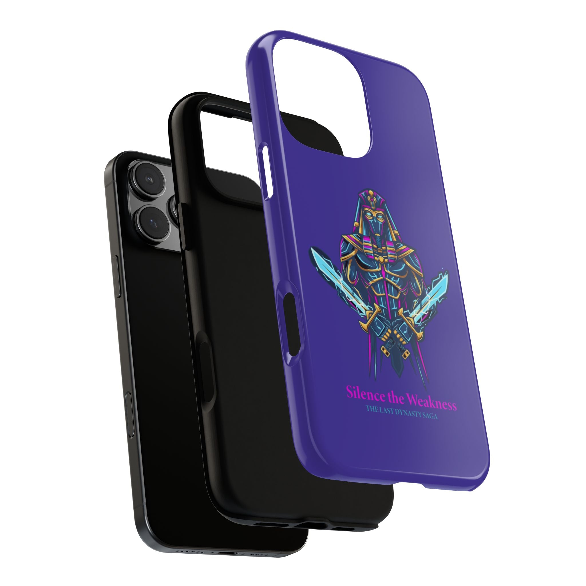 Phone Case — Neon Pharaoh Dual Swords "Silence the Weakness"