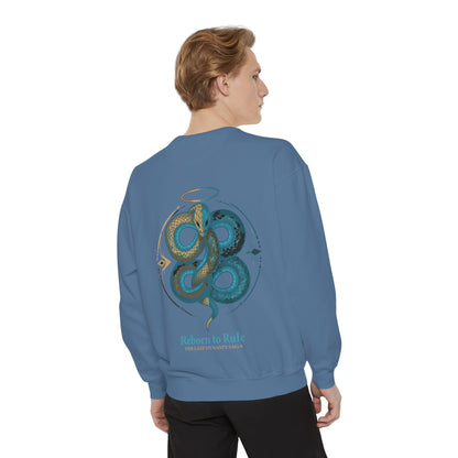 Snake Emblem Sweatshirt — "Reborn to Rule" Graphic Crewneck