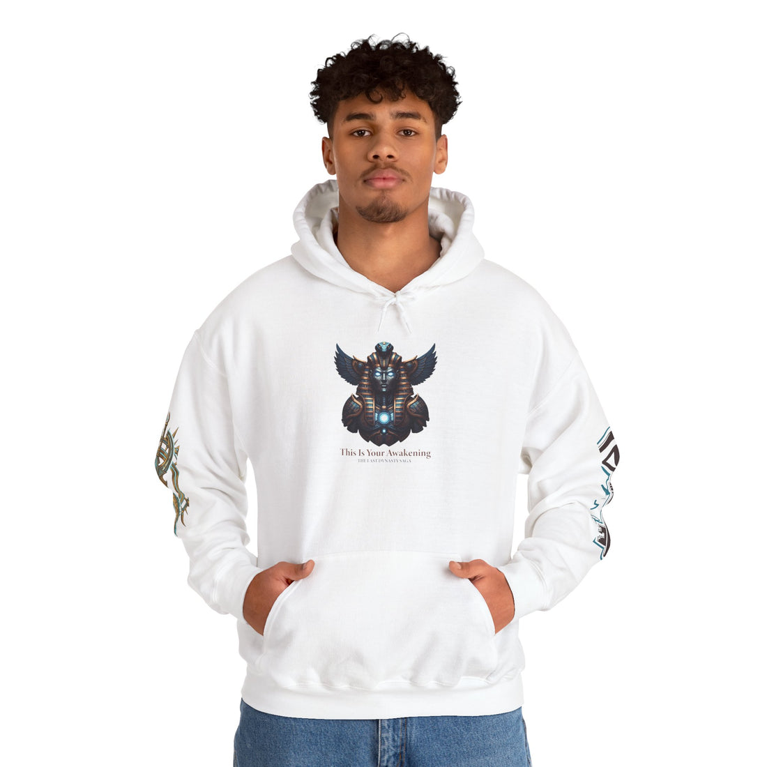 Rune Key Crest Hoodie — Fantasy Key &amp; Winged Emblem Graphic Hoodie