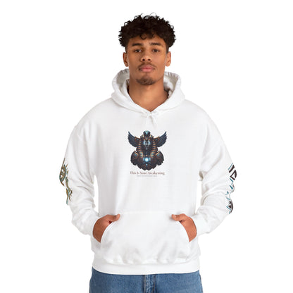 Rune Key Crest Hoodie — Fantasy Key &amp; Winged Emblem Graphic Hoodie