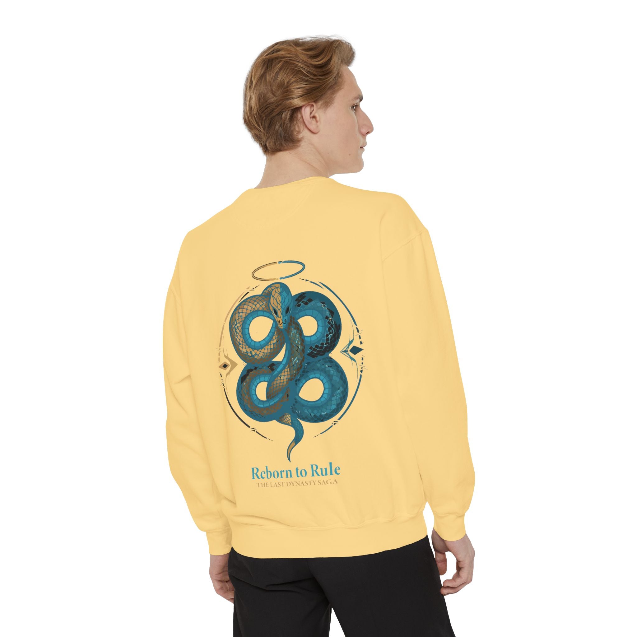 Snake Emblem Sweatshirt — "Reborn to Rule" Graphic Crewneck