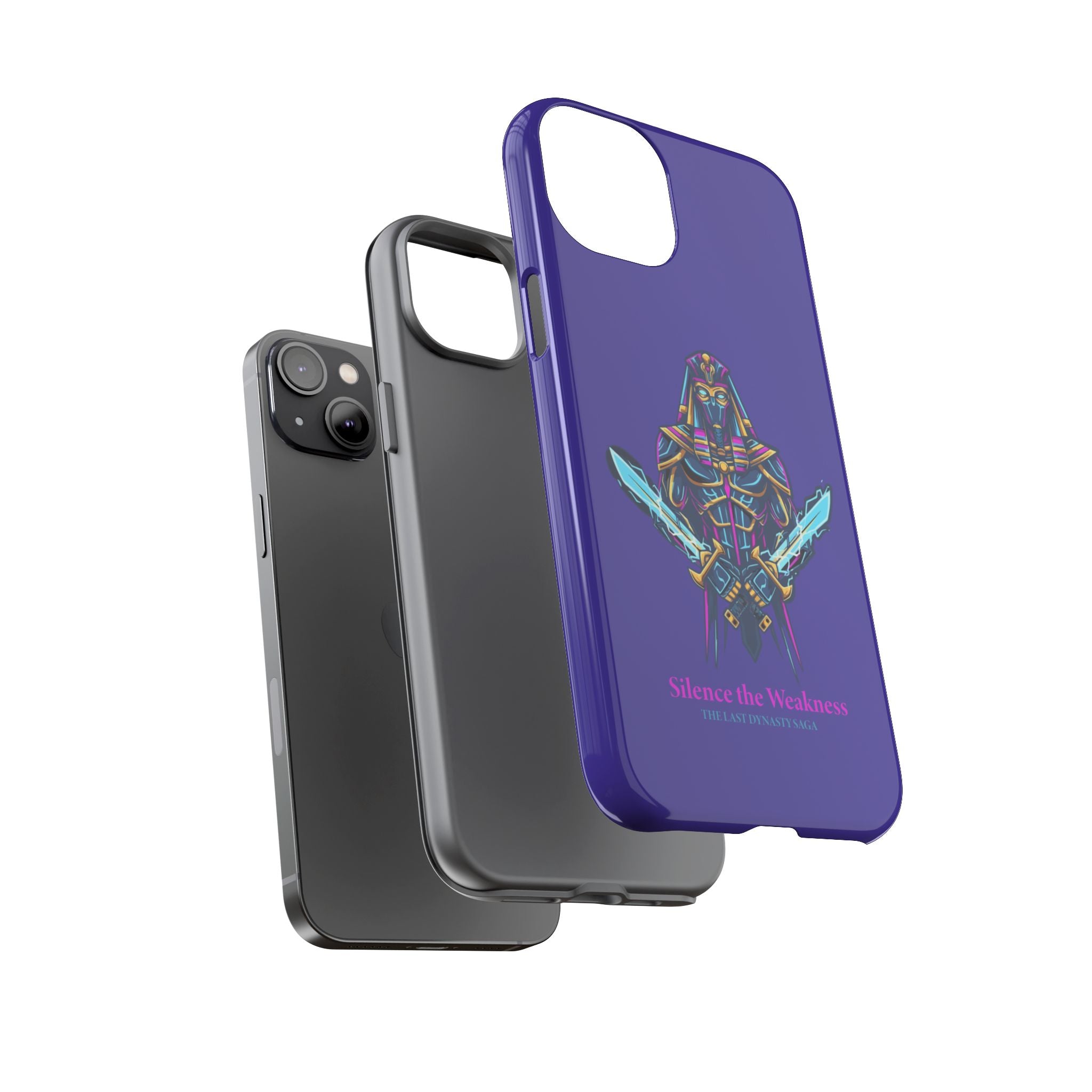 Phone Case — Neon Pharaoh Dual Swords "Silence the Weakness"