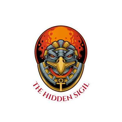 Egyptian Falcon Emblem Sticker — "The Hidden Sigil" Kiss-Cut Vinyl Decal