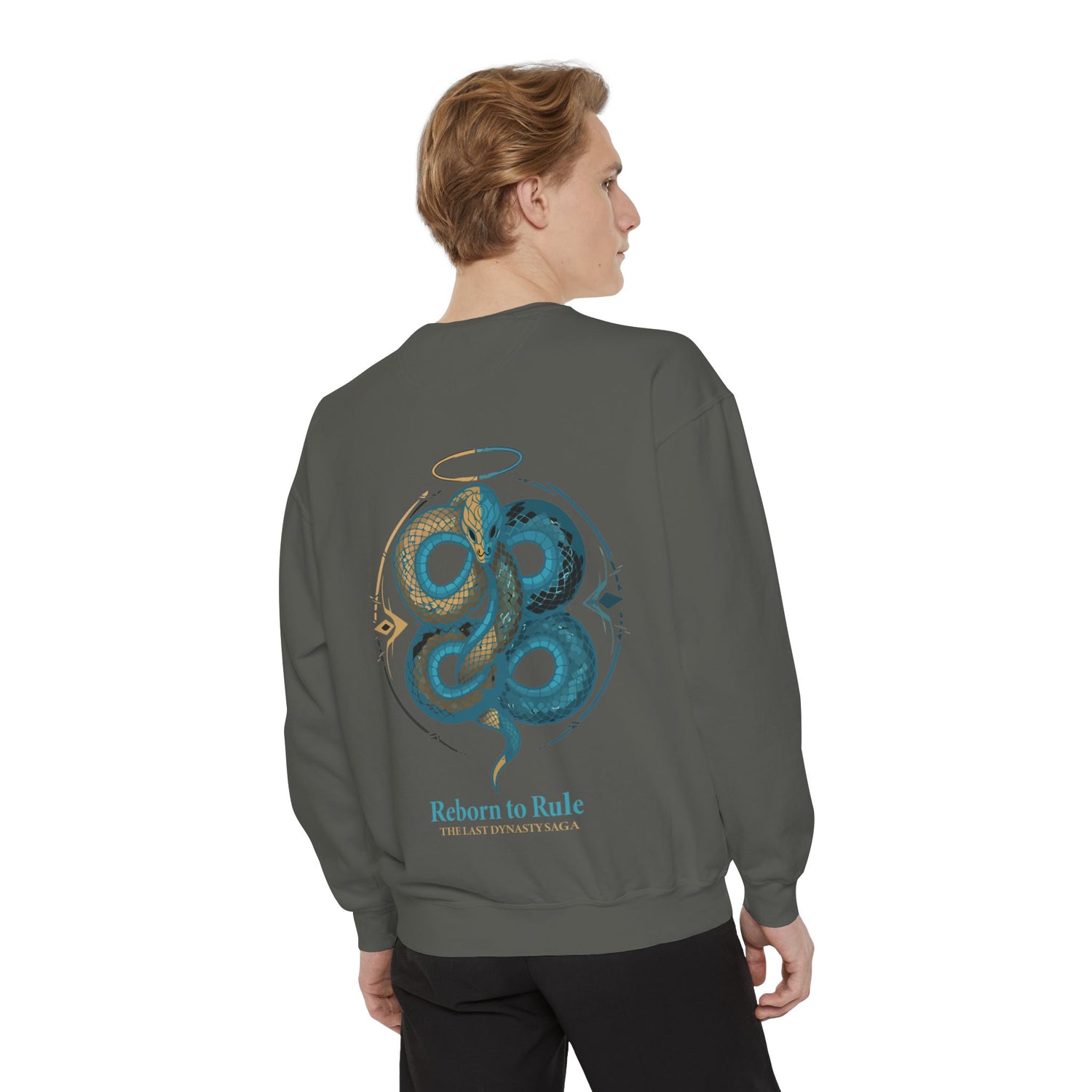 Snake Emblem Sweatshirt — "Reborn to Rule" Graphic Crewneck