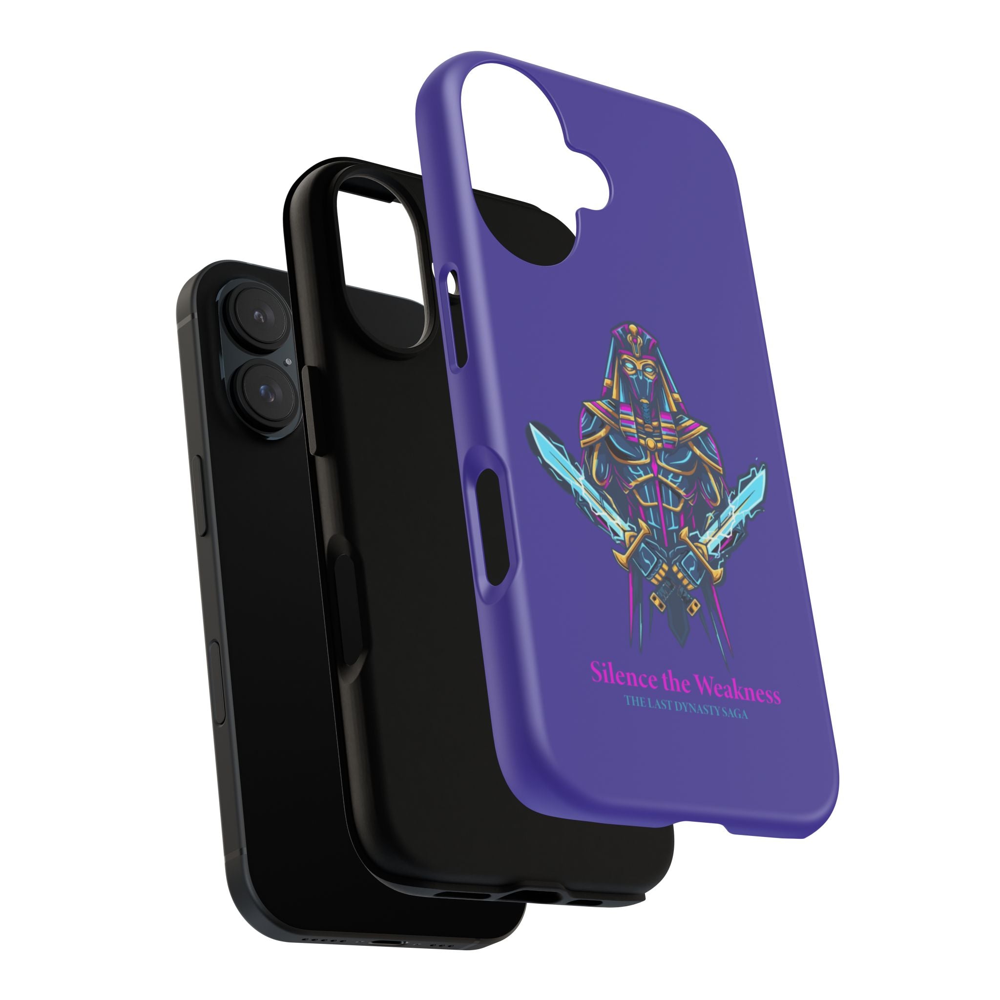 Phone Case — Neon Pharaoh Dual Swords "Silence the Weakness"