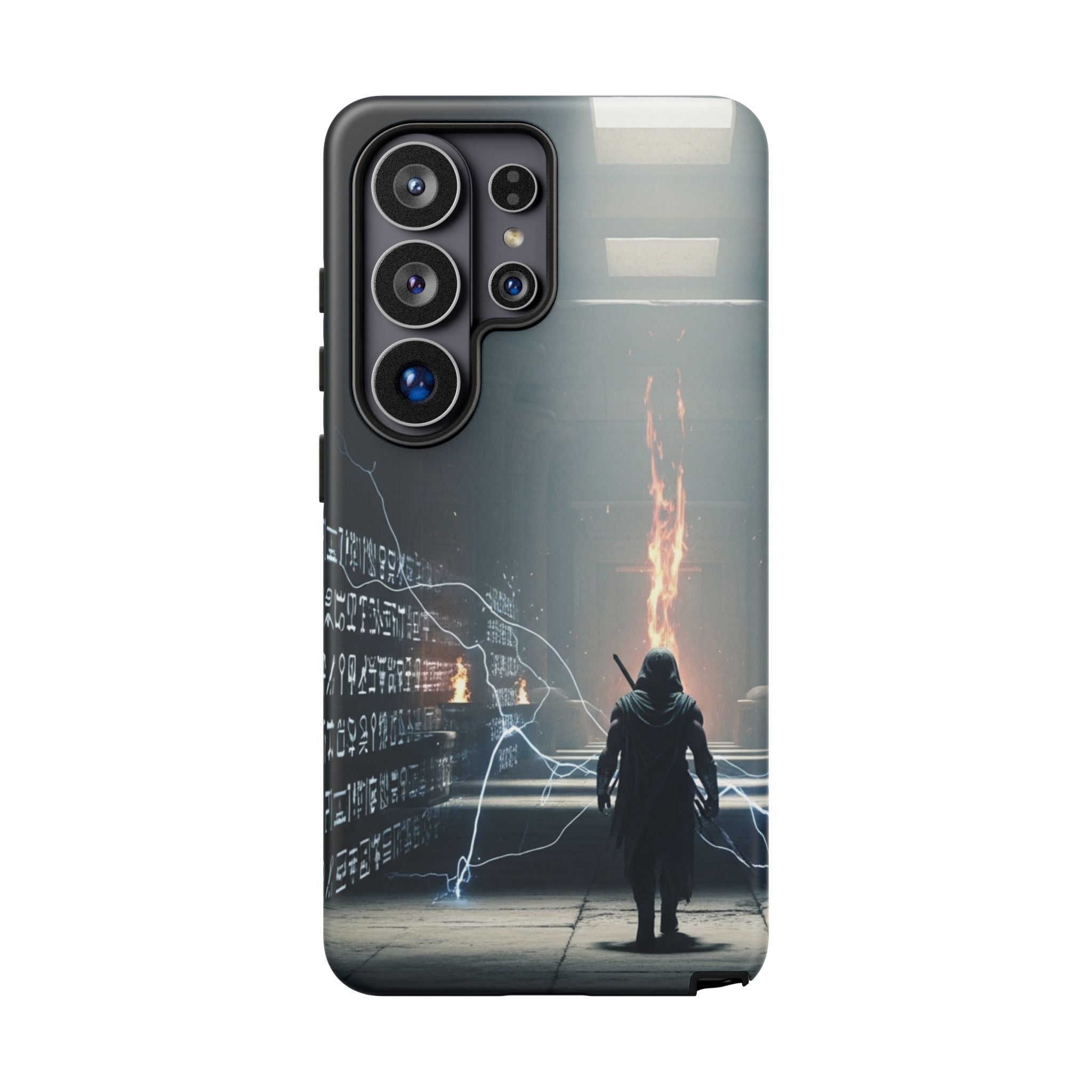 Phone Case - Cybermage Silhouette with Lightning Spell