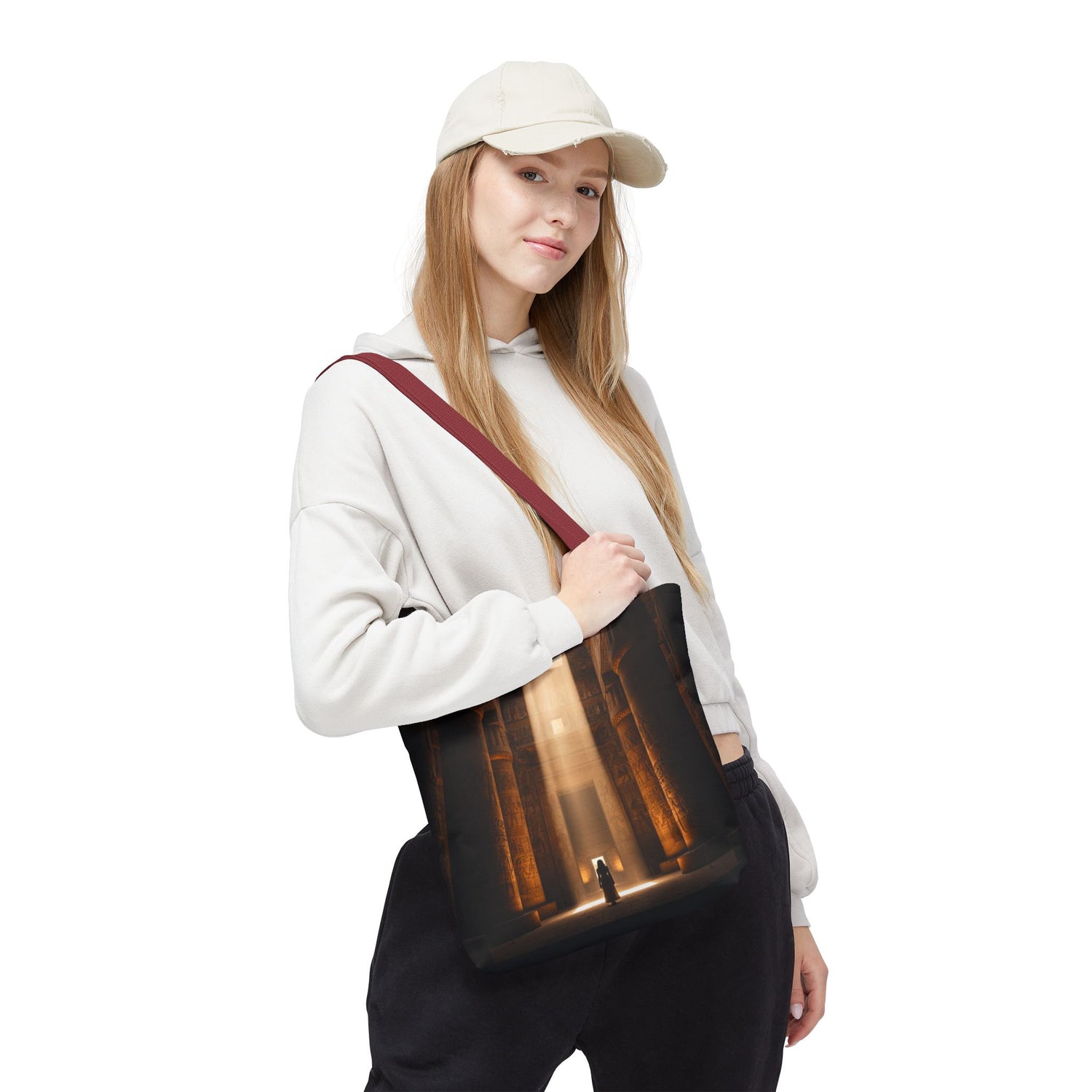 Mystic Temple Tote Bag — Ancient Light &amp; Symbolic Wheel AOP Tote