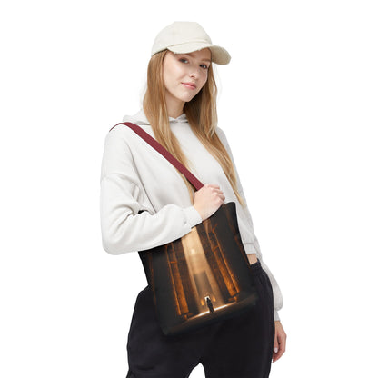 Mystic Temple Tote Bag — Ancient Light &amp; Symbolic Wheel AOP Tote
