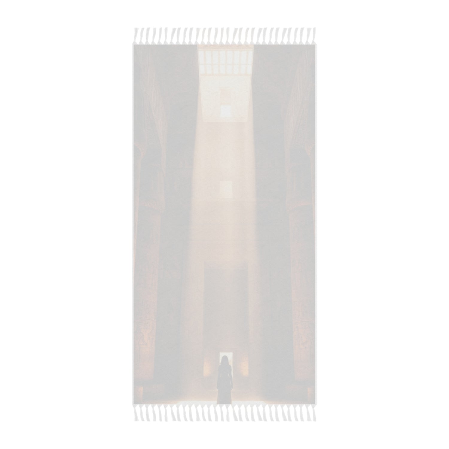 SAGA Beach Boho Towel – Sunlit Temple Architecture Print