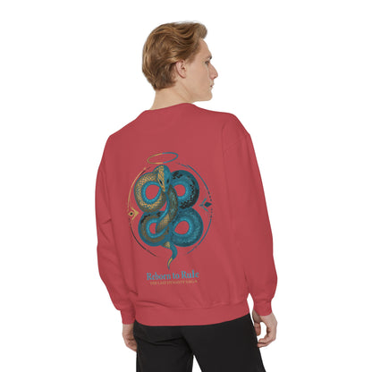 Snake Emblem Sweatshirt — "Reborn to Rule" Graphic Crewneck