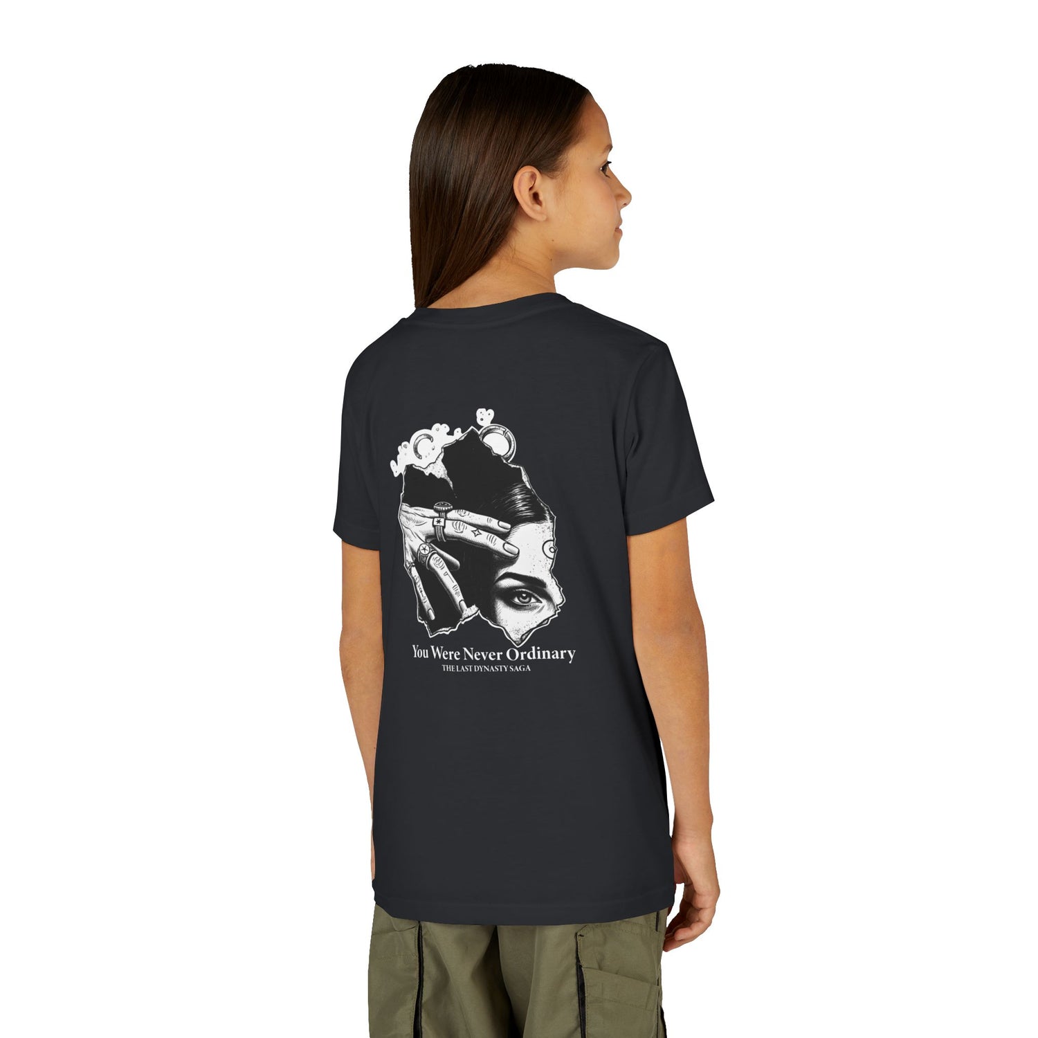 Youth Graphic Tee — THE SAGA Compass &amp; Abstract Hero&
