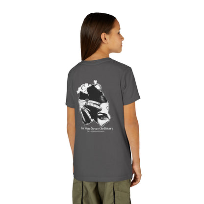 Youth Graphic Tee — THE SAGA Compass &amp; Abstract Hero&