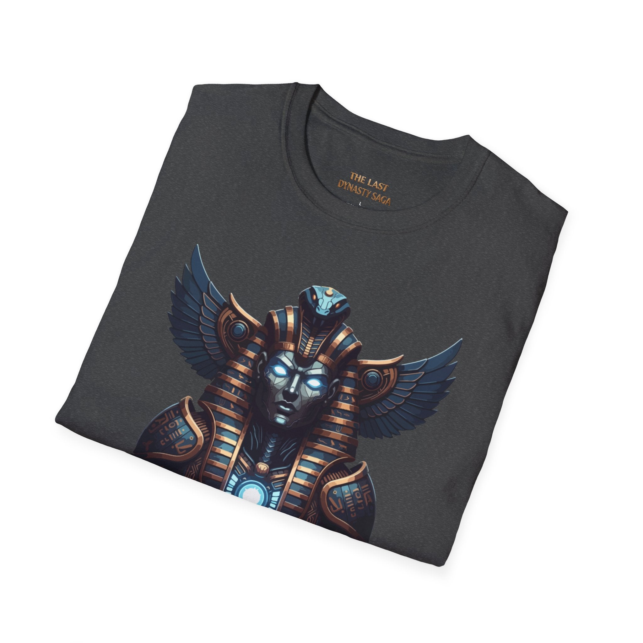 Egyptian Pharaoh Chest &amp; Serpent Back T-Shirt — "This Is Your Awakening / Endless Power"