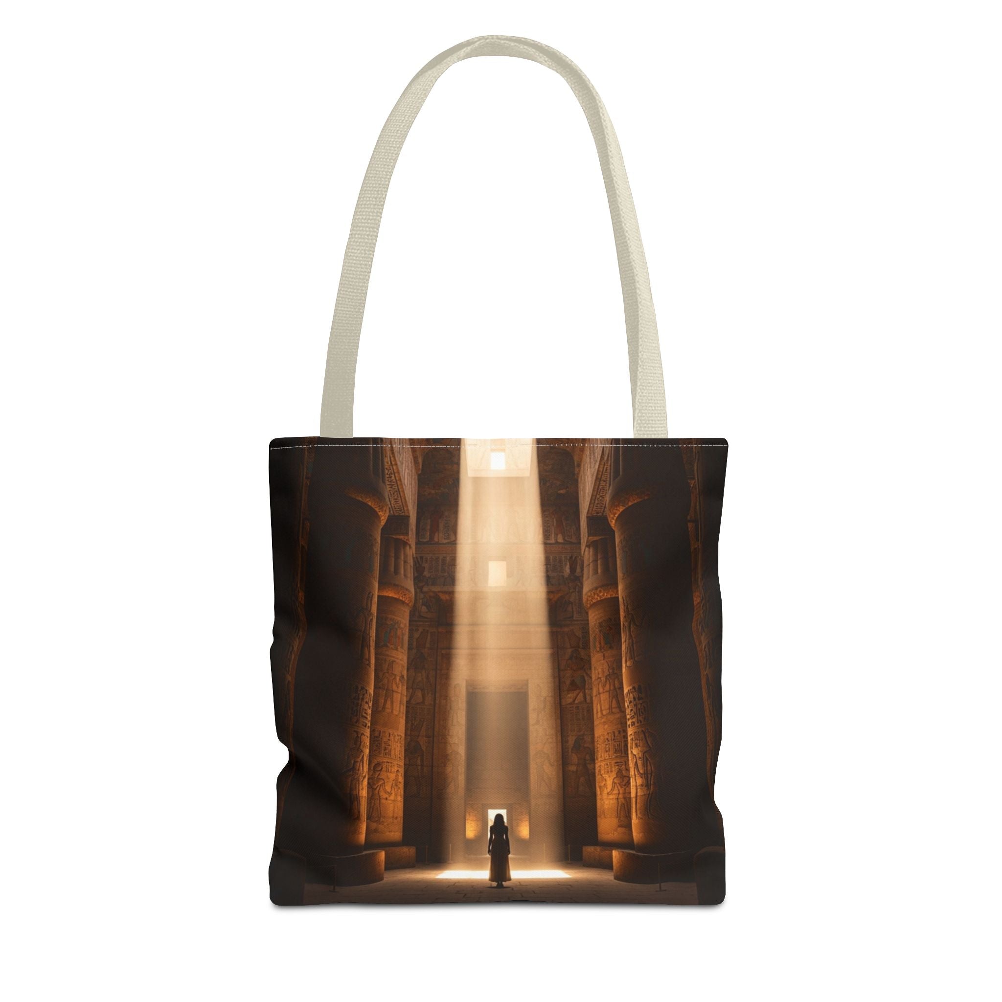 Mystic Temple Tote Bag — Ancient Light &amp; Symbolic Wheel AOP Tote