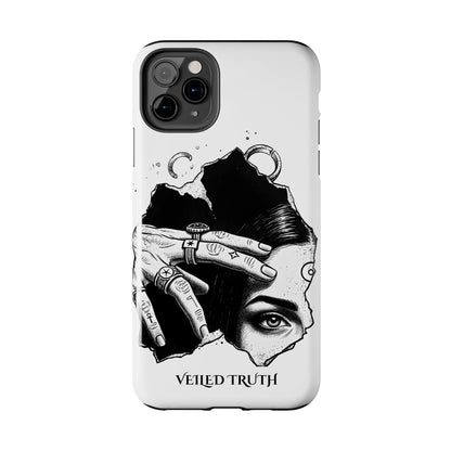 Tough Phone Case — Veiled Truth Black &amp; White Mystic Illustration