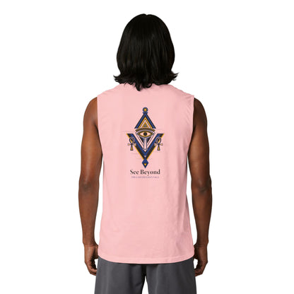 Egyptian Scarab Muscle Tank — "This Is Your Awakening" Mystical Graphic